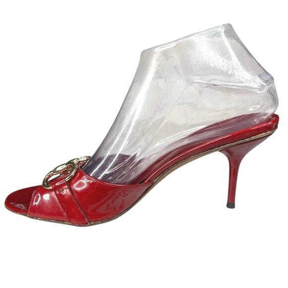 Vintage Gucci Women’s Horsebit Red Patent Leather Heels Size 7.5 B - Picture 2 of 14